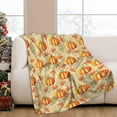 thumbnail image 2 of Autumn Season Pumpkin Throw Blanket Fall Leaf Maple Wheat Harvest Fall Decor Beige Blanket Cozy Soft Lightweight Flannel Plush Blankets for Bed Couch Living Room Sofa Chair,60x80 Inch, 2 of 6