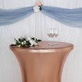 thumbnail image 4 of Balsa Circle Metallic Blush Premium Cocktail Table Cover Fitted Spandex Tablecloth, 4 of 8