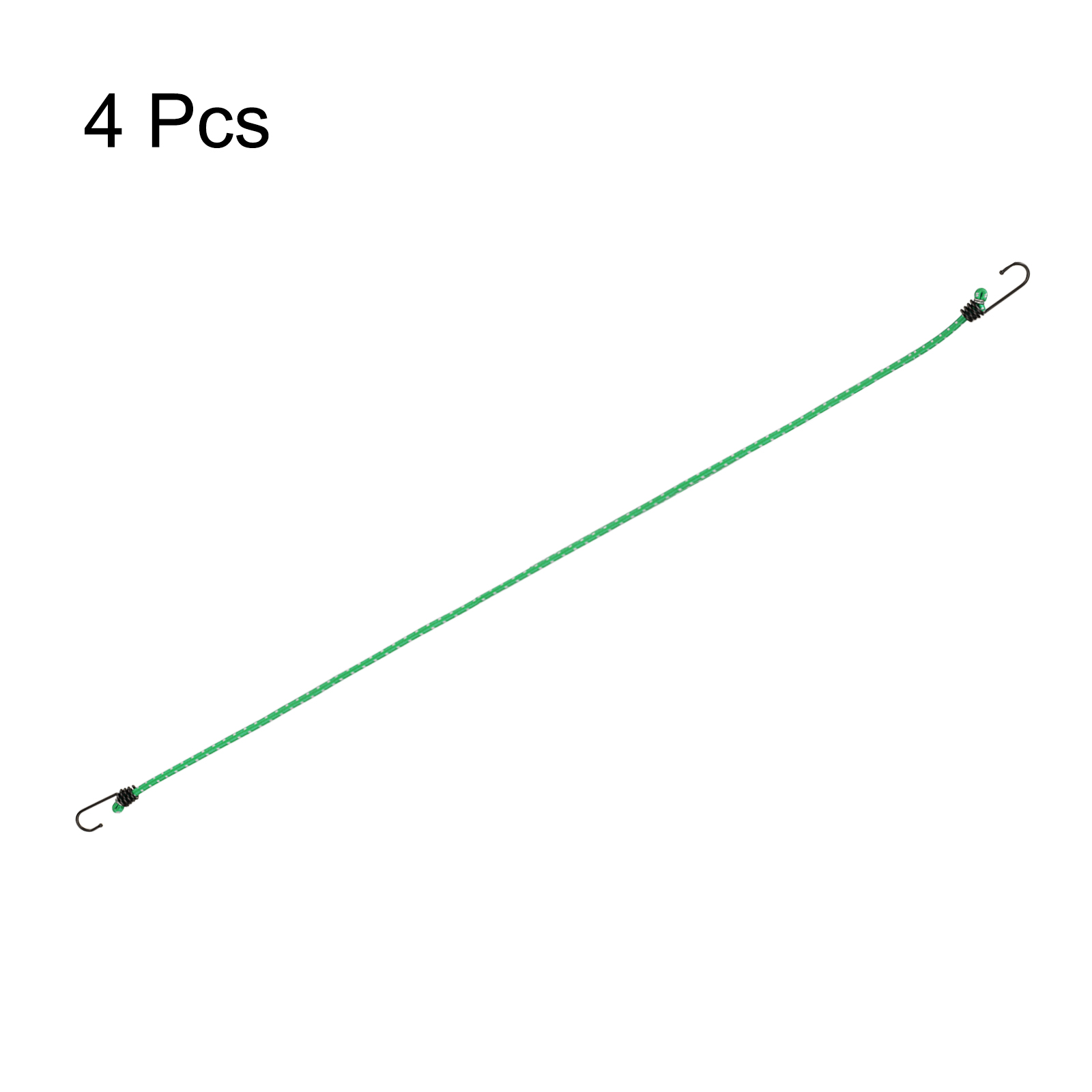 Uxcell 4Pcs Bungee Cord with Hooks 47" Rubber Bungee Cords for Outdoor Camping Straps, Green