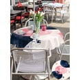thumbnail image 6 of Outdoor Tablecloth with Umbrella Hole Zipper Navy Blue Pink Abstract Art Round Tablecloth 60" Waterproof Outside Table Cloth Modern Luxury Geometric Patio Table Cover Tablecloths for Picnic Party, 6 of 8