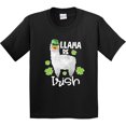 thumbnail image 3 of Inktastic St. Patrick's Day Llama Be Irish with Green Shamrocks Youth T-Shirt, 3 of 5
