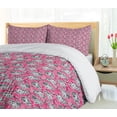 thumbnail image 5 of Ambesonne Peony Duvet Cover Set, Greyscale Flower Chintz Rose, 2-Calking, Hot Pink Pastel Pink, 5 of 7