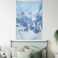 thumbnail image 4 of Farmhouse Decor Tapestry, Snowy Summit of Alps over Clouds Scene at Winter Wilderness in Nature, Wall Hanging for Bedroom Living Room Dorm Decor, 40W X 60L Inches, White Blue , by Ambesonne, 4 of 5