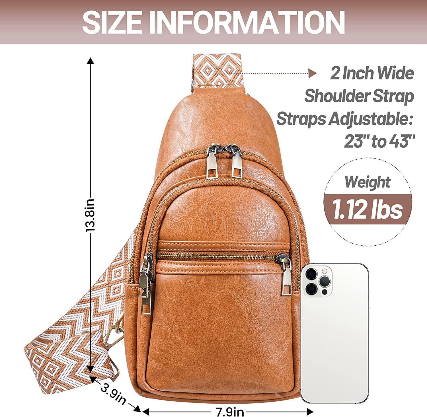 Sling Bag for Women PU Leather Sling Bags for Women Crossbody Fashion Sling Backpack Multipurpose Chest Bag for Women