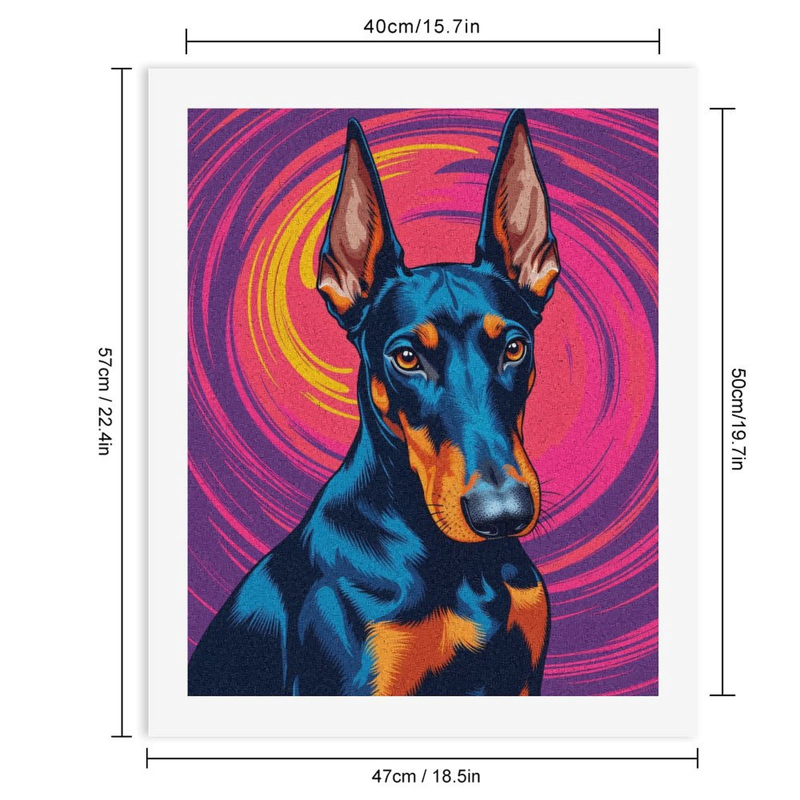 Paint By Numbers Kit for Adults Beginner - DIY Colorful Dog Portrait Art Swirls Canvas Painting Kits for Adults, Frameless Paint By Number for Adults for Home Wall Decor 16x20 Inch
