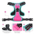 thumbnail image 4 of PHOEPET 2019 arnés para perro sin tirones, chaleco reflectante ajustable, con asa de entrenamiento + 2 ganchos de metal para correa + 3 hebillas de cierre + 4 hebillas deslizantes (L, rosa), 4 of 5