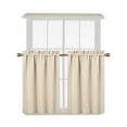 thumbnail image 2 of Small Curtain, Blackout Half Window Curtain for Bathroom, Soft Velvet Small Window Treatment Cafe Curtain, 26"x36",Beige, One Panel, 2 of 6