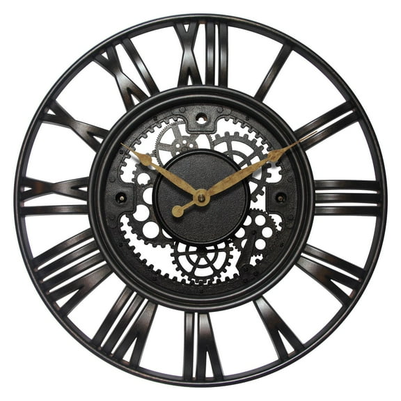 Infinity Instruments Roman Gear 15.5W x 15.5H in. Wall Clock
