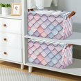 thumbnail image 2 of Yayeee Foldable Storage Basket for Shelves with Handles Waterproof Cloth Bins, Pink Art Pattern, 2 of 7