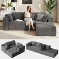 thumbnail image 6 of Sectional Sofa, Asofer 105" L-Shape Modular Couch With Corduroy Fabric for Living Room, Free Assembly, Dark gray (Right Facing Chaise), 6 of 11