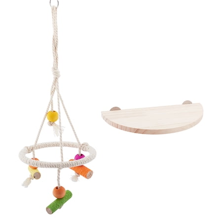 Bird Perch Stand Parrot Rope Swing Hanging Toy Bird Platform Swing Circle Ring Parakeet Perch Swing Toysird Platform Small Parrots Parrots