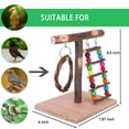 thumbnail image 5 of PUMYPOREITY Bird Tabletop Training Perch Play Stand, Parrot Natural Wood Stand Toy, Branch Perch Playground Gym for Parakeets Canaries Cockatiels, 5 of 6