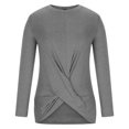 thumbnail image 4 of Camiseta casual para mujer Sudadera con cuello redondo sólido Kink Split Camisetas de manga larga Fridja fjkfkj1253, 4 of 8