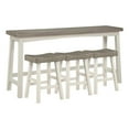 thumbnail image 1 of Casy 4pc Counter Height Table Set- 3 Contour Stools- White Brown Wood, 1 of 6