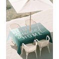 thumbnail image 2 of 60x102 Inch Outdoor Tablecloth with Umbrella Hole Zipper Rectangle Mist Ocean Rectangular Tablecloths Waterproof Coastal Emerald Green Ombre Sea Waves Minimalist Patio Table Cloth Cover for Picnic, 2 of 8