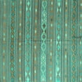 thumbnail image 1 of Ahgly Company Indoor Square Oriental Turquoise Blue Traditional Area Rugs, 8' Square, 1 of 4