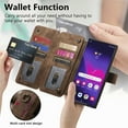 thumbnail image 3 of Dteck for Samsung Galaxy S25 Plus/S25+ Wallet Case with RFID Blocking Credit Card Holder Zipper Pocket, Retro PU Leather Flip Folio Shockproof Cover with Ring Holder Women Men for Samsung S25+,Brown, 3 of 7