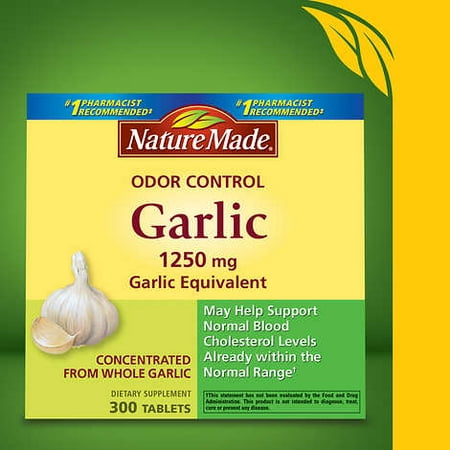 Nature Made Odor Control Garlic, 300 Tablets (Best Garlic Tablets For High Blood Pressure)