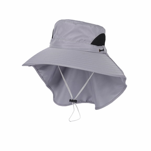 QSAWXQZ Unisex UPF 50 Flap Sun Hat Breathable UV Protection Cap with Long Neck Cover and Side Mesh Vents for Desert Trekking and Outdoor Landscaping Gray Free Size