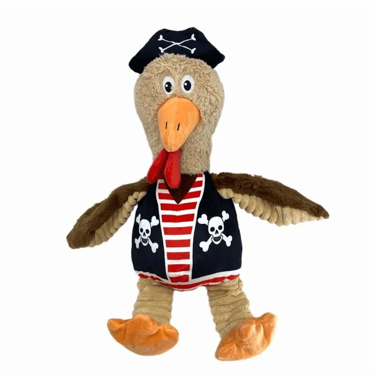 Think dog Pirate Chicken Dog Toy (Set of 2) - Squeaky Plush – 18" Tall - Large