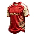 thumbnail image 2 of Mexico Soccer Jersey Shirts for Men 2026 Country Team Short Sleeve V Neck 2D Graphic Football Shirt Retro Streetwear Top, 2 of 4