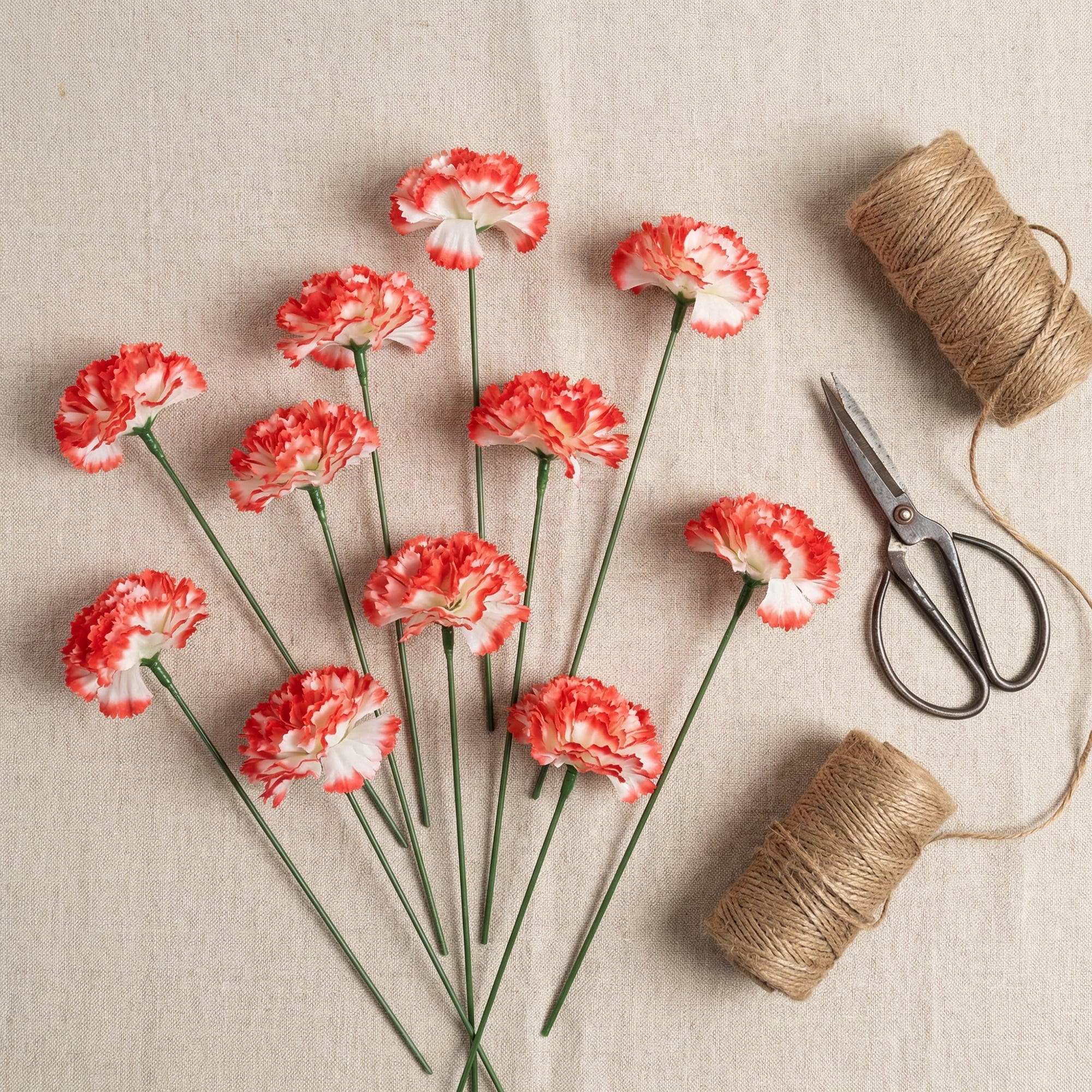 Unique Bargains Artificial Carnation Flowers with Detachable Heads Pink 5.9 in