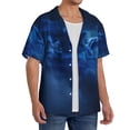 thumbnail image 2 of Balery Pegasus Night Sky Camisa Casual de Manga Corta con Botones para Hombre, Texturizada, Estilo Cubano, para Playa, Verano-3X-Large, 2 of 5
