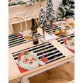 thumbnail image 3 of Christmas Placemats Set of 4, Santa Claus Place Mats Gold Snowflake Black Stripes Placemat Table Decoration for Kitchen Table Dinner Xmas Holiday Party Home Decor Indoor Outdoor 13x19 Inch, 3 of 9