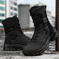 thumbnail image 4 of Lopsie Men Combat Boots Tactical Military Boot Army Hiking Shoes Jungle Comfortable Outdoor Shoe Camping Desert Black 9, 4 of 7