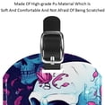thumbnail image 4 of Square 2Pack PU Leather Skeleton Cruise Luggage Tag with Privacy Cover and Name ID Tag for Travel Handbags Backpacks Luggage Tags, 4 of 6
