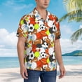 thumbnail image 3 of Fotbe Colorful Balls Camisa Hawaiana para Hombre Unisex – Camisa Casual de Verano con Botones de Manga Corta de Algodón y Lino,Medium, 3 of 7