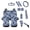 Blue White Patchwork, variant on Psesaysky Hawaiian Palm Tree Car Seat Cover Sets for Women Auto Steering Wheel Cover Palm Tree Seatbelt Pads Cup Coasters Keychains Mirror Cover Car Interior Front Rear Seats Covers