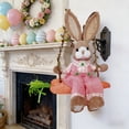thumbnail image 6 of CuiLiyq Easter Decorations, Spring Hanging Easter Bunny Figurine on Carrot Swing, Cute Farmhouse Decorative Woven Straw Rabbit Statue for Home Indoor Outdoor Craft Adornment Decor (E), 6 of 7