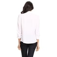thumbnail image 4 of Women's Solid Basic Casual Draped Neck Open Front Ruched Sleeve Outerwear Vest Cardigan, 4 of 5