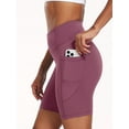 thumbnail image 3 of NELEUS Womens 8" High Waist Spandex Shorts Yoga Workout Biker Athletic Shorts with Pockets,Lavender Pinkish Purple,US Size L, 3 of 9