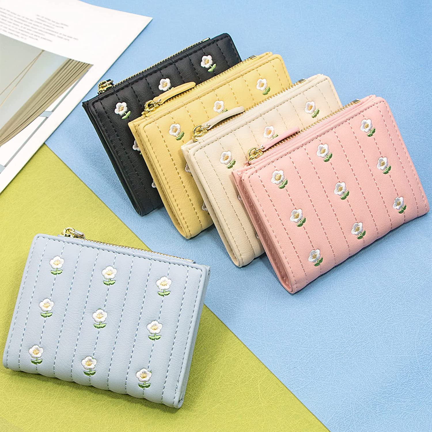 Cute Small Leather Pocket Wallet for Women, Girls, Ladies Mini Short Purse,Womens  Wallet Card Holder, Small Bifold RFID Blocking Purse(Pink) - Walmart.com