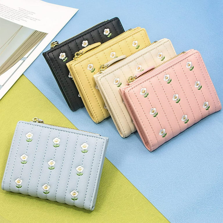 Yuanbang Small Bifold RFID Blocking Purse, Cute Small Leather Pocket Wallet for Women, Girls, Ladies Mini Short Purse, Wallet for Women, Womens Wallet