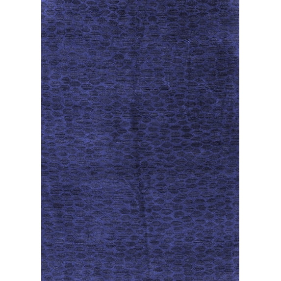 Ahgly Company Indoor Rectangle Abstract Blue Modern Area Rugs, 2' x 3'