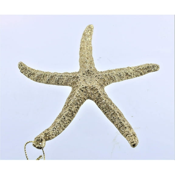 Kurt Adler 5" Gold Glitter Starfish Acrylic Christmas Ornament