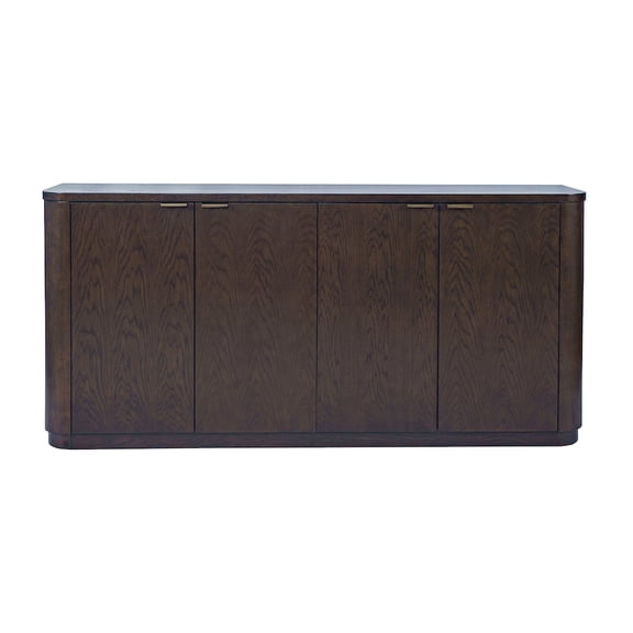 Jofran 68" Minimalist Modern Curved Storage Console TV Cabinet with Adjustable Shelves