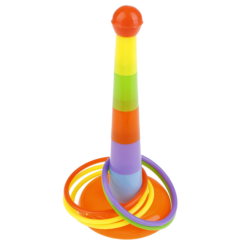 5pcs Hoop Ring Toss Plastic Ring Toss Garden Game Pool Toy Outdoor Fun For Kids 