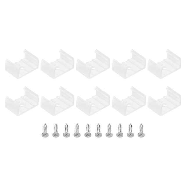 Unique Bargains LED Strip Light Clips, 100 Pack Mounting Bracket Fixing Clip Plastic Clamp for 18mm-20mm Light Cable Translucent