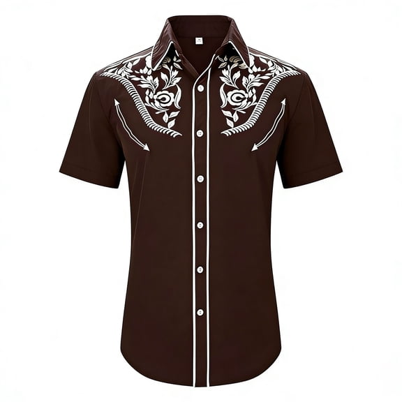 Animal Shirts for Boys , Toddler Boy Tshirt , Cowboy Tshirt,Boys Western Cowboy Print Short Sleeve Button Down Casual Shirt For Children And Youth