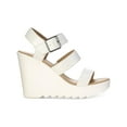 thumbnail image 2 of Sun + Stone Womens Siennaa Faux Leather Strappy Wedge Heels, 2 of 3
