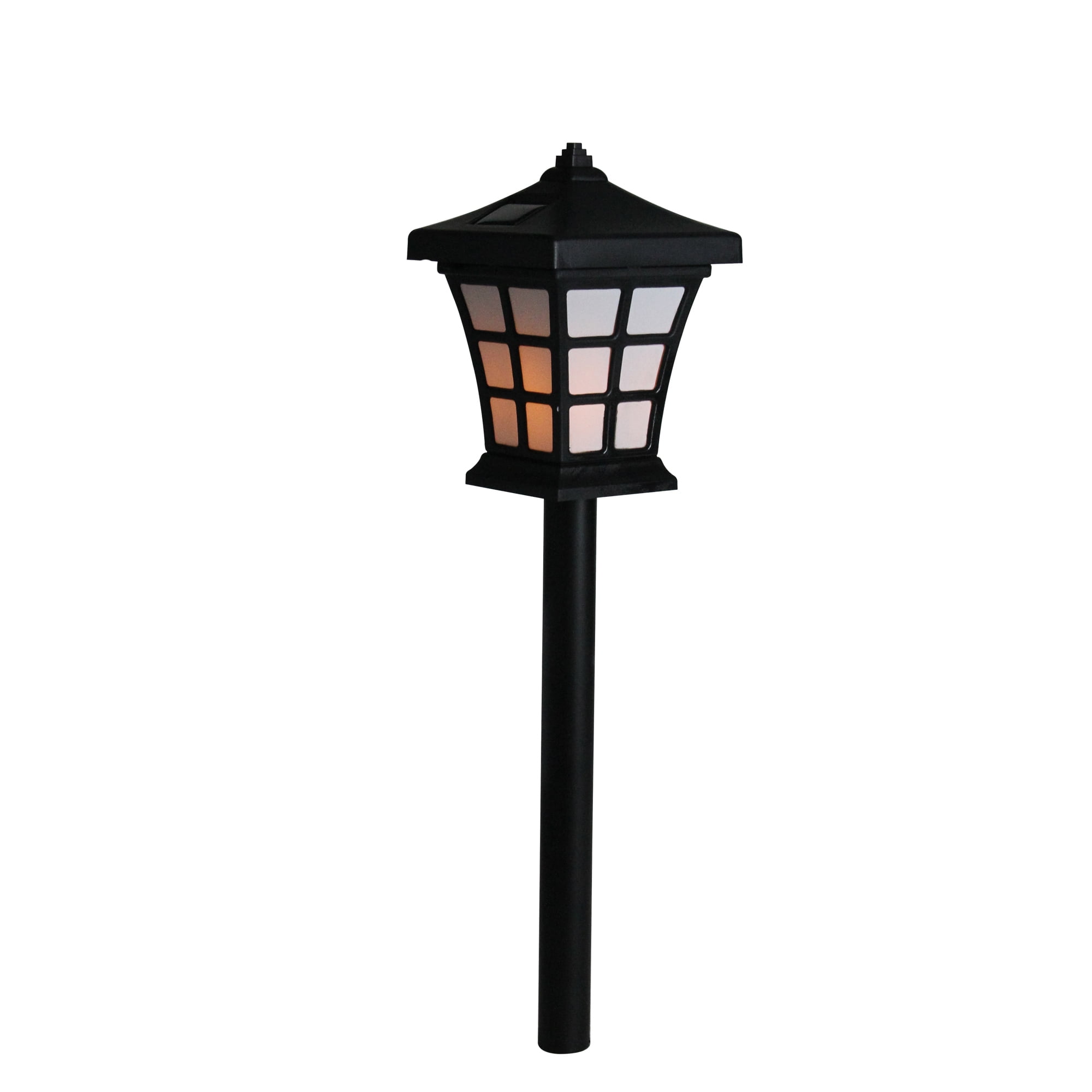 13.5" PreLit Black Battery Operated LED Outdoor Patio Lantern
