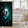 thumbnail image 3 of Manfei Sports Football Shower Curtain 72Wx72L, Glowing Lightning Bathroom Curtain, Green Crack Glow, 3 of 5