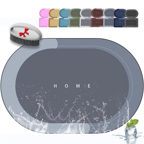 Alfombrilla de baño moderna, alfombrilla mágica moderna, de secado rápido, absorbente ultra fuerte, antideslizante, con cepillo, para ducha y fregadero de cocina (rosa, 40 x 60 cm)