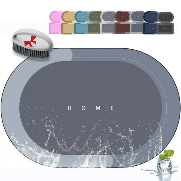 Alfombrilla de baño moderna, alfombrilla mágica moderna, de secado rápido, absorbente ultra fuerte, antideslizante, con cepillo, para ducha y fregadero de cocina (rosa, 40 x 60 cm)