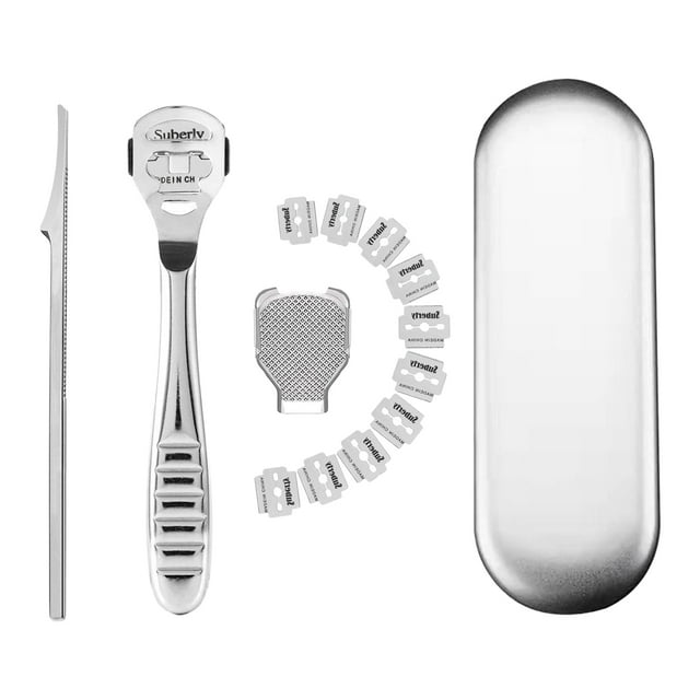Dead Skin Remover Non Slip Handle Portable Stainless Steel Exfoliation Foot Rasp 4 Piece